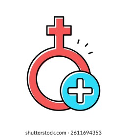female treatment gynecology color icon vector. female treatment gynecology sign. isolated symbol illustration