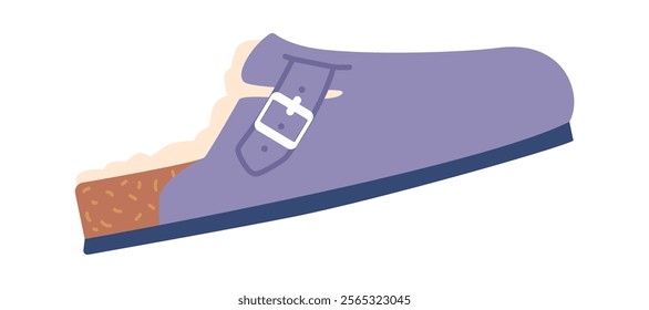 Female trendy leather slippers vector illustration