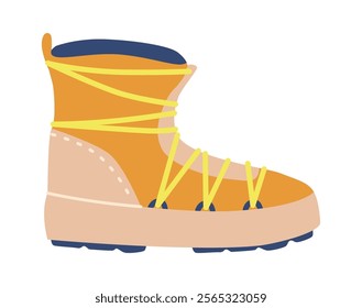 Female trendy warm boots vector illustration