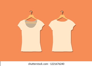 Female tshirt mockup white for your design