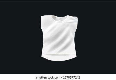 Female t-shirt vector illustration in white color that can be used as mock-up or other 