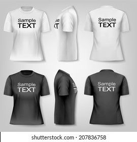 Female T-shirts with sample text space. Vector. 