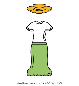 female Typical farmer costume icon