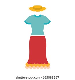 female Typical farmer costume icon
