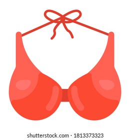 A female undergarment, bra icon in flat design