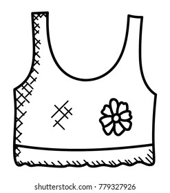 
A female undergarment with flower doodle icon
