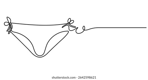  female underwear continuous one line drawing, Underwear icon, Ladies Underwear Icon Design, Continuous line art of women's panties, One line drawing. Single line art. Vector.