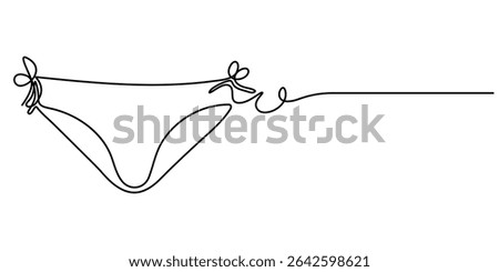  female underwear continuous one line drawing, Underwear icon, Ladies Underwear Icon Design, Continuous line art of women's panties, One line drawing. Single line art. Vector.