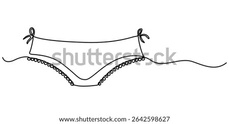  female underwear continuous one line drawing, Underwear icon, Ladies Underwear Icon Design, Continuous line art of women's panties, One line drawing. Single line art. Vector.