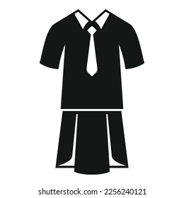 Icono uniforme femenino simple vector. Vestido. Niño estudiante