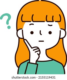 female upper body clipart  posed with distressed expression