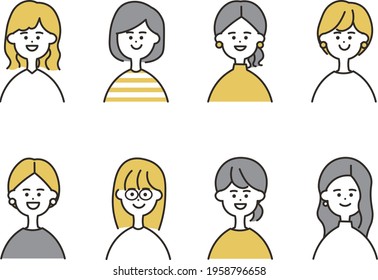 Female upper body yellow color set