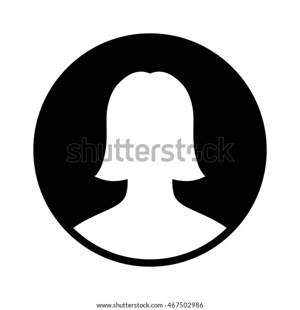 アプリとウェブサイト用の 女性のユーザーアカウントプロファイル円の平らなベクター画像アイコン のベクター画像素材 ロイヤリティフリー