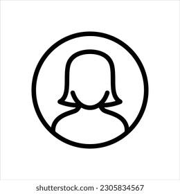 Icono vectorial de cuenta de usuario femenina