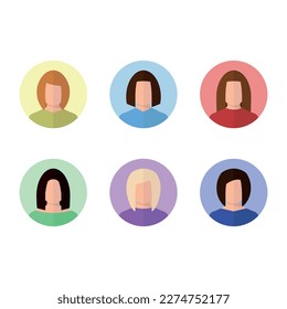 Avatar-Icon-Set für weibliche Benutzer