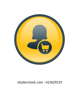 Female user buy icon