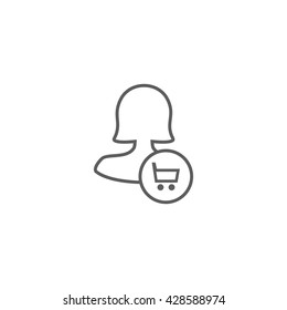 Female User Buy Icon