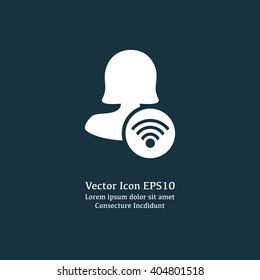 Female user connection icon