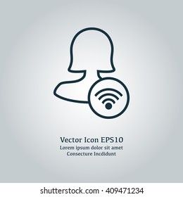 Female user connection icon