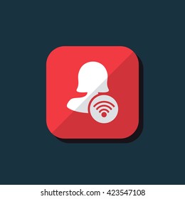 Female user connection icon