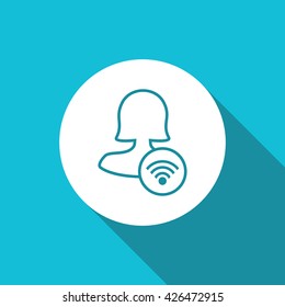 Female user connection icon