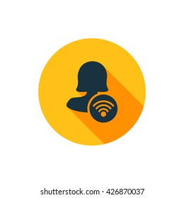Female user connection icon