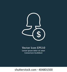 Female user earnings icon