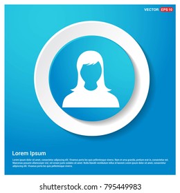 Female User Icon Abstract Blue Web Sticker Button