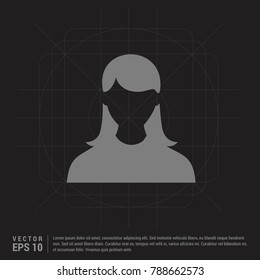 Female User Icon - Black Creative Background