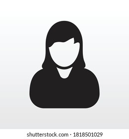 Female user icon. Business woman female user avatar icon vector graphic