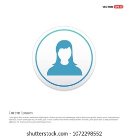 Female User Icon Hexa White Background icon template