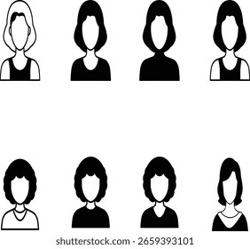 ícone do usuário feminino definir design vetorial