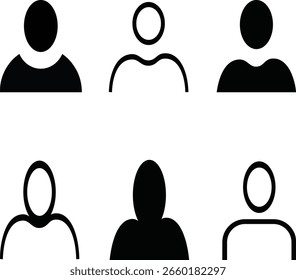 Conjunto de iconos de usuario femenino Diseño de Vector