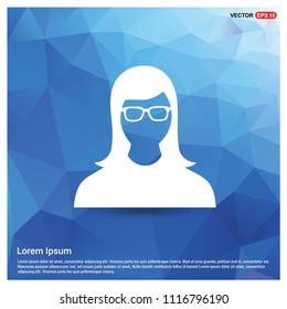 Female User Icon - vector icon