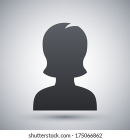 Female user icon, vector