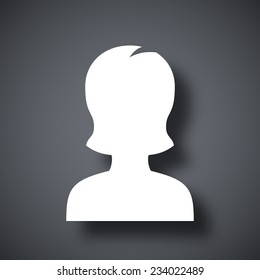 Female user icon, vector