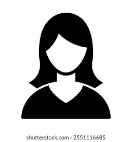 Female user icon vector design with a white background