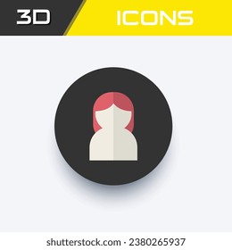 female user icon, women avatar business 3D icon editable file