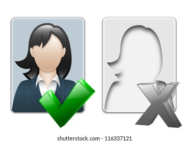 Female user icons. Vector illustration