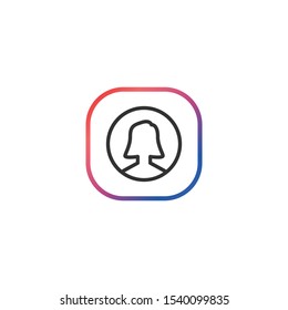 Female User   - Line Vector Icon