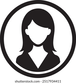 Female user profile icon vector. Profile, people silhouette, person, avatar, sign up button vector