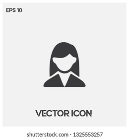 Female user profile vector icon illustration. Ui/Ux. Premium quality.