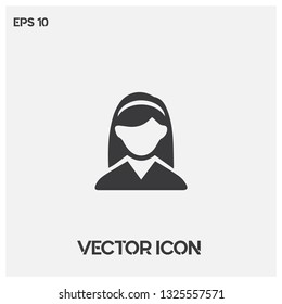 Female user profile vector icon illustration. Ui/Ux. Premium quality.