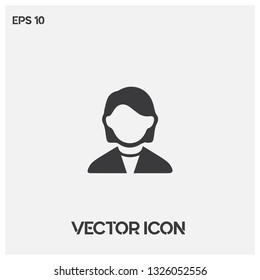 Female user profile vector icon illustration. Ui/Ux. Premium quality.