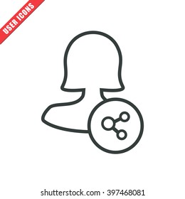 Female user share icon