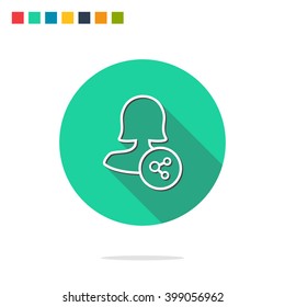 Female user share icon