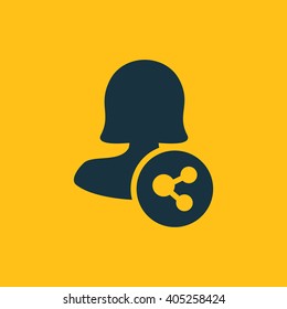 Female user share icon