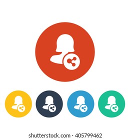 Female user share icon