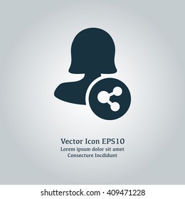 Female user share icon