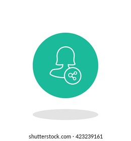 Female user share icon